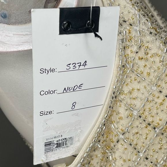 MAC DUGGAL LATTICE PATTERN BEADED GOWN - Picture 9 of 10